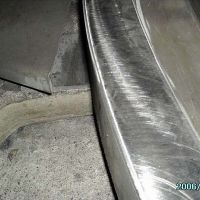 rails grinded out in a curve